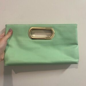 Mint Green Clutch with Gold Accent